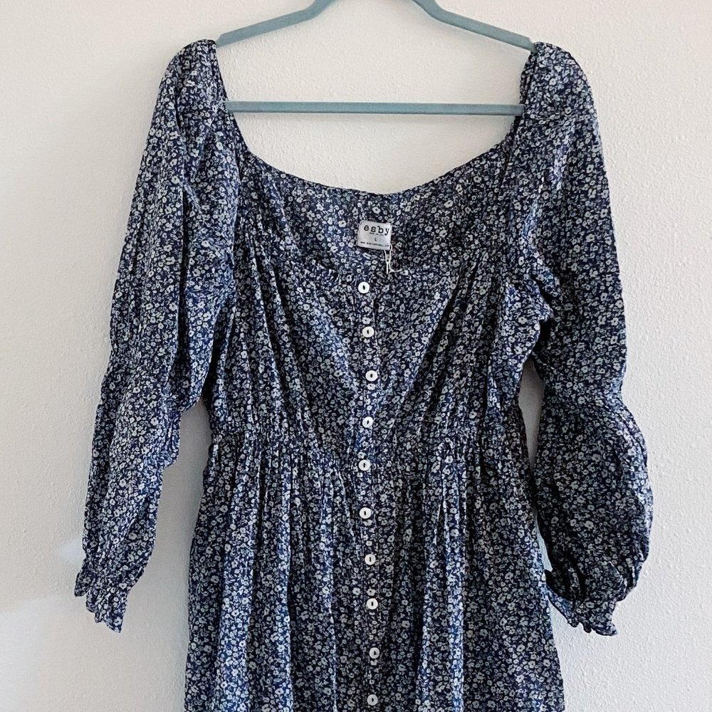 Esby Caterina Dress in Denim Floral